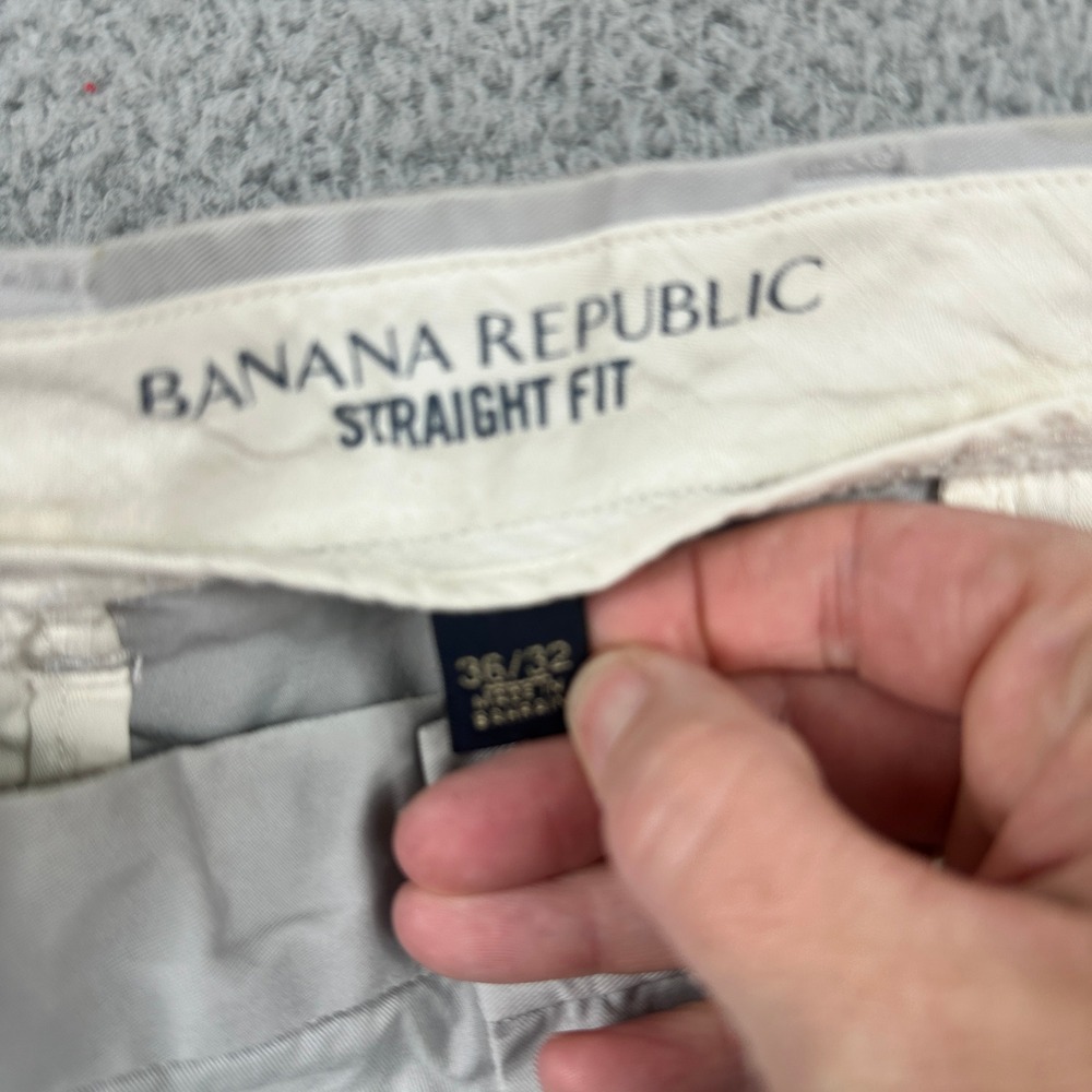 Banana Republic Straight Fit Chino Pants Mens 36x32 (Fits 34x31) Gray Cotton - Picture 4 of 10